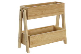 DKD Home Decor Estante Especiero Bambu Natural 2 Pisos 12 x 25 x 27 cm