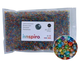 Innspiro Rocalla de Vidrio Redonda Aurora Boreale Mezcla 2,3mm 500g