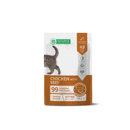 Nature's Protection Detox Cat Kitten Pollo Con Vacuno Pouch 22x100 gr