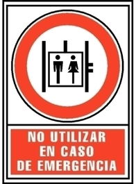 Señal Informativa No Utilizar En Caso De Emergencia Rojo
