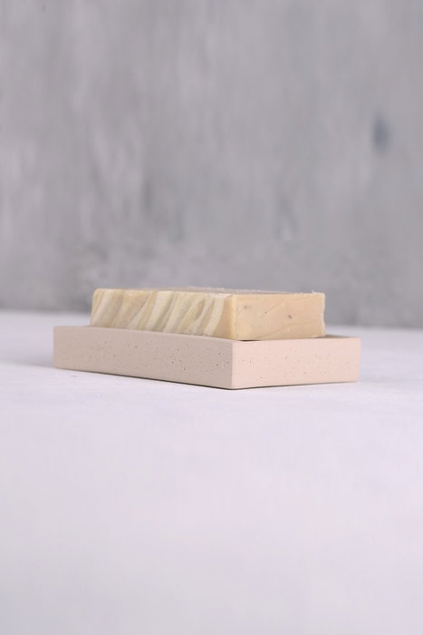Aberto Design Jabonera de Hormigón Beige Elegante y Moderna para Baño Duradera Funcional y Versátil