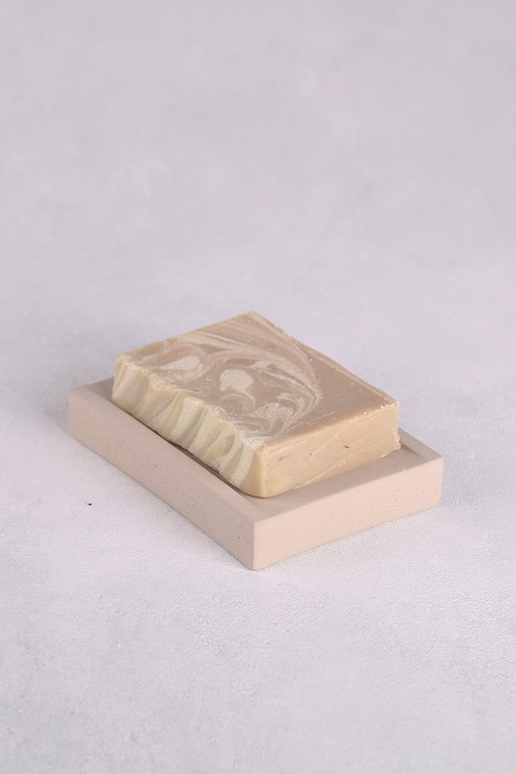 Aberto Design Jabonera de Hormigón Beige Elegante y Moderna para Baño Duradera Funcional y Versátil