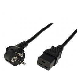 ROLINE Cable de alimentación con toma de tierra IEC320-C19 16A, 0,8 m, negro