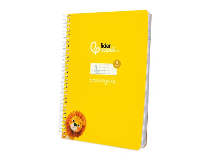 Liderpapel Cuaderno espiral Pautaguía A5 Tapa blanda 40 hojas 75gr Cuadro Pautado 5mm Color Amarillo