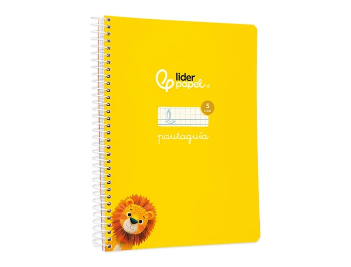 Liderpapel Cuaderno espiral Pautaguía A5 Tapa blanda 40 hojas 75gr Cuadro Pautado 5mm Color Amarillo