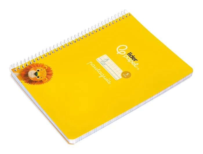 Liderpapel Cuaderno espiral Pautaguía A5 Tapa blanda 40 hojas 75gr Cuadro Pautado 5mm Color Amarillo