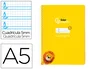 Liderpapel Cuaderno espiral Pautaguía A5 Tapa blanda 40 hojas 75gr Cuadro Pautado 5mm Color Amarillo