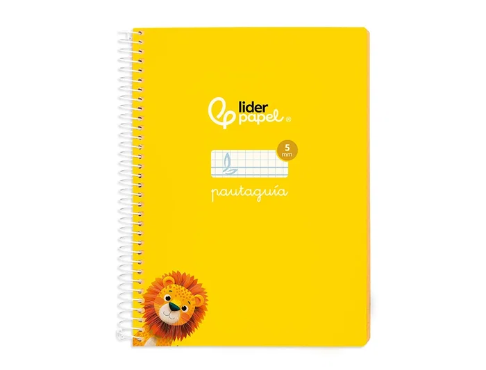 Liderpapel Cuaderno espiral Pautaguía A5 Tapa blanda 40 hojas 75gr Cuadro Pautado 5mm Color Amarillo
