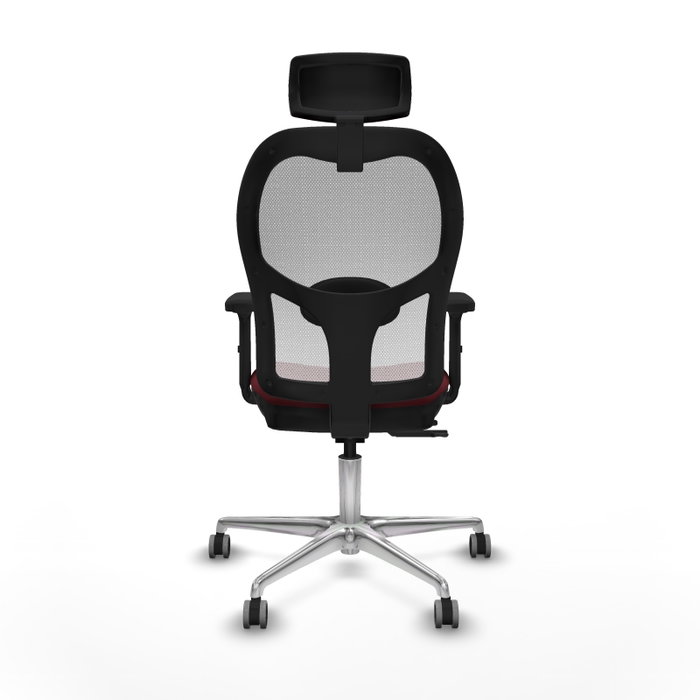 PIQUERAS Y CRESPO Silla de oficina Jorquera con mecanismo Sincro/Traslack, Similpiel Granate y Malla Blanca PIQUERAS Y CRESPO Silla de oficina Jorquera con mecanismo Sincro/Traslack, Similpiel Granate y Malla Blanca