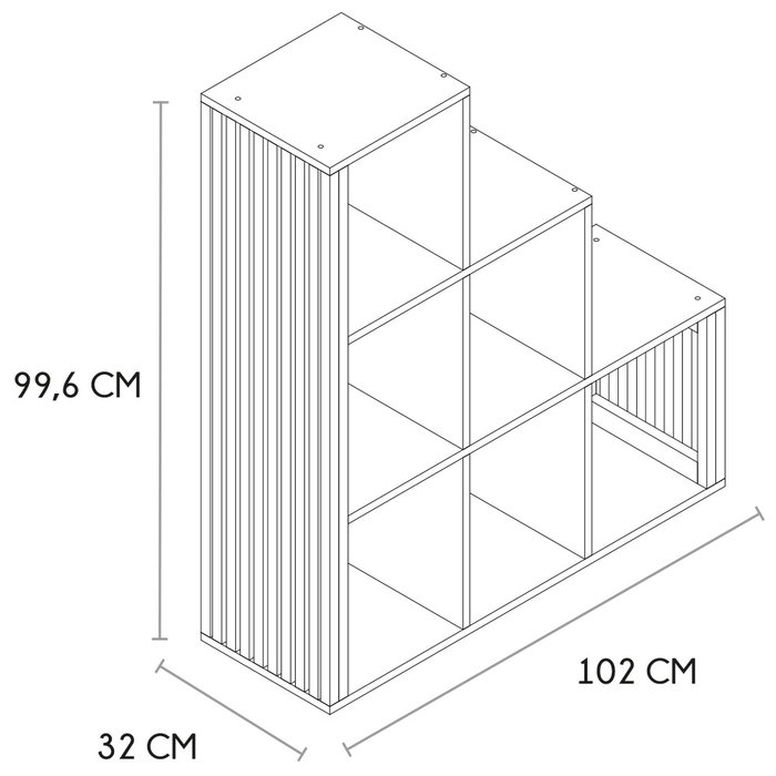 Home Deco Factory Estantería Klaus con 6 compartimentos escalonados