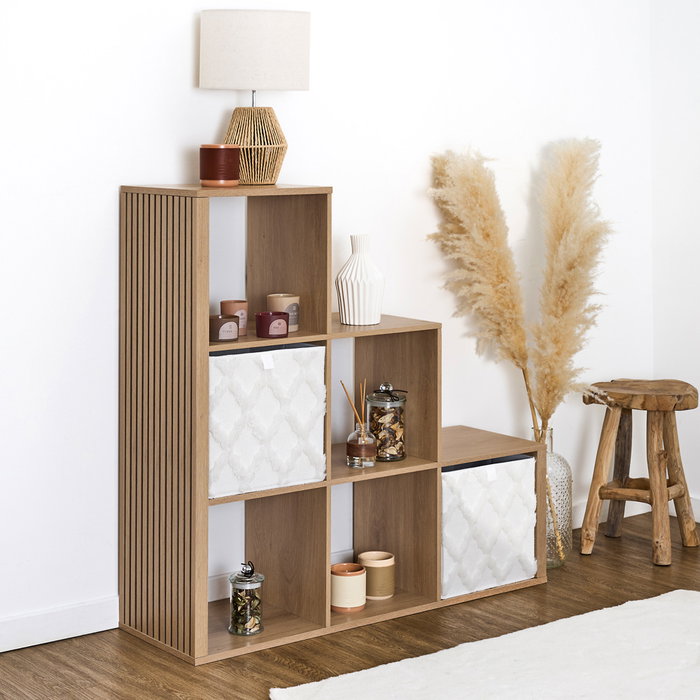 Home Deco Factory Estantería Klaus con 6 compartimentos escalonados