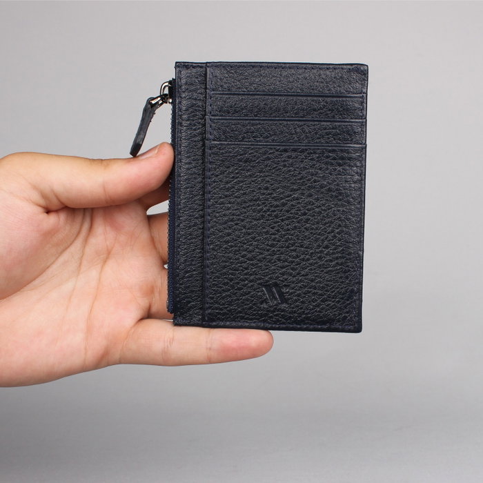 Zoozie Bags 1005 Billetera de Cuero Genuino y Tarjetero, Azul Marino