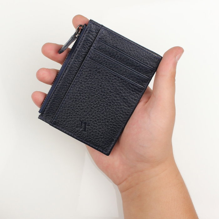Zoozie Bags 1005 Billetera de Cuero Genuino y Tarjetero, Azul Marino