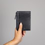 Zoozie Bags 1005 Billetera de Cuero Genuino y Tarjetero, Azul Marino