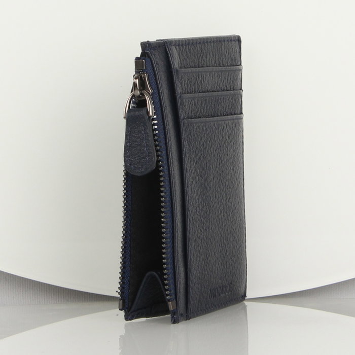 Zoozie Bags 1005 Billetera de Cuero Genuino y Tarjetero, Azul Marino