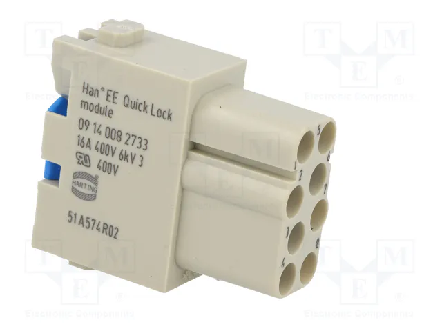 Harting Buchseneinsatz 8-pol 09140082733 Han EE Quick Lock Modul 0,5-2,5qmm
