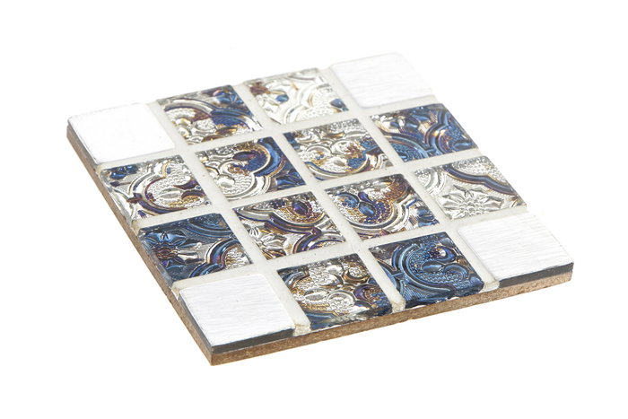DKD Home Decor Set de 6 Posavasos de MDF y Resina 12x12x5 cm