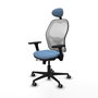 PIQUERAS Y CRESPO Silla de oficina Jorquera con mecanismo Sincro/Traslack, Azul cielo y Blanco