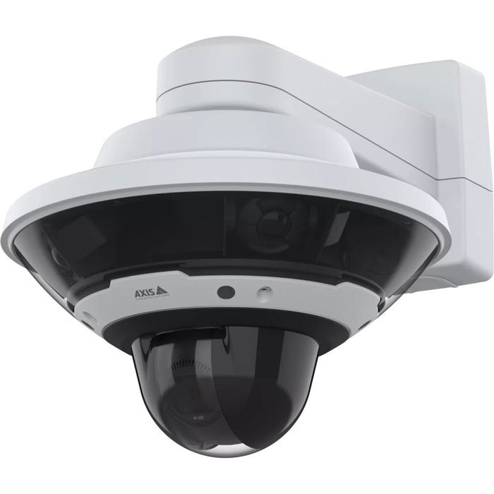 Axis Cámara de Seguridad IP Domo Panorámica Q6300-E de 5 MP, 360°, 4 Sensores CMOS, Interior/Exterior IP66, WDR, PTZ, Seguimiento, PoE, Blanco/Negro