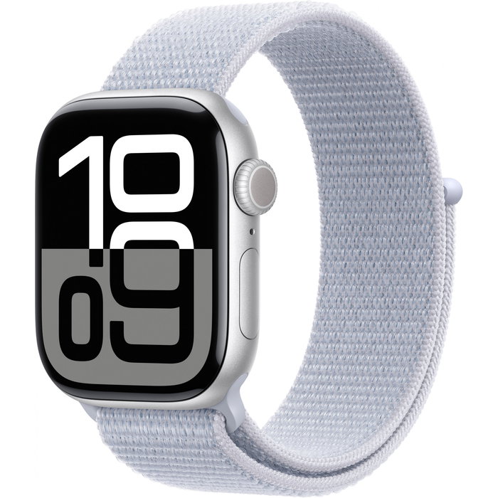Apple Watch Series 10 GPS 42mm Caja de Aluminio Plateada con Correa Sport Loop Azul Nube Apple Watch Series 10 GPS 42mm Caja de Aluminio Plateada con Correa Sport Loop Azul Nube