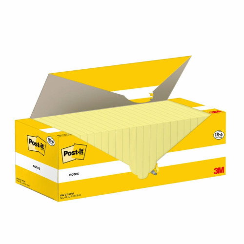 Post-It 7100319213 Notas Adhesivas 18+6 Blocs 100 Hojas 76x76mm Canary Yellow Caja Cartón Post-It 7100319213 Notas Adhesivas 18+6 Blocs 100 Hojas 76x76mm Canary Yellow Caja Cartón