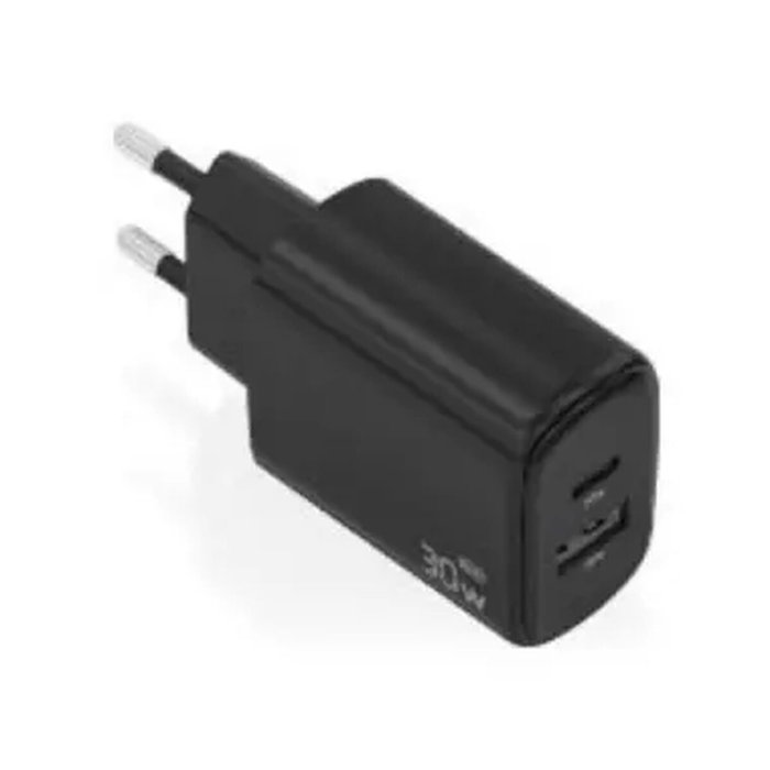 Aisens Cargador GaN 30W con USB-C PD 3.0 y USB-A QC 3.0, Negro Aisens Cargador GaN 30W con USB-C PD 3.0 y USB-A QC 3.0, Negro