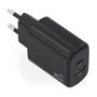Aisens Cargador GaN 30W con USB-C PD 3.0 y USB-A QC 3.0, Negro