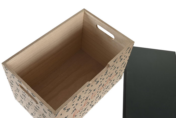 DKD Home Decor Set de 2 Cajas MDF Multicolor Animales del Bosque