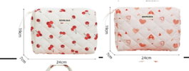 DKD Home Decor Set de 2 Neceseres de Poliéster Blanco y Rojo 24x7x19 cm