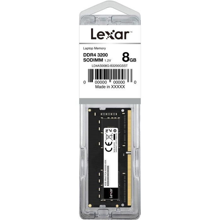 Lexar LD4AS008G-B3200GSST 8 GB DDR4 3200 MHz SO-DIMM Lexar LD4AS008G-B3200GSST 8 GB DDR4 3200 MHz SO-DIMM