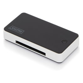 Digitus Lector de tarjetas todo en uno USB 3.0 con cable de 1m, Negro/Plata
