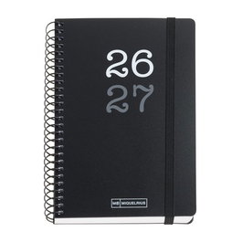 Agenda Escolar (2026-27) Miquelrius College Espiral Tapa Pp Con Goma Activa 8º 117X174 S/V Apais. Negro