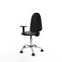 PIQUERAS Y CRESPO Silla de oficina Aýna Gris con Brazos 1D y Base Cromada