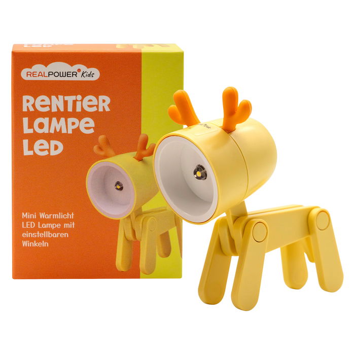 Realpower Taschenlampe LED Tier Yellow Deer - Linterna para exteriores con diseño de ciervo
