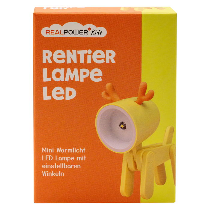 Realpower Taschenlampe LED Tier Yellow Deer - Linterna para exteriores con diseño de ciervo