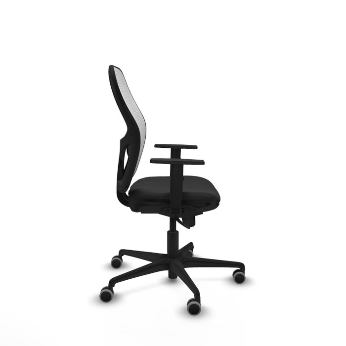 PIQUERAS Y CRESPO Silla de oficina Jorquera con mecanismo Sincro, Similpiel Negro y Malla Blanca