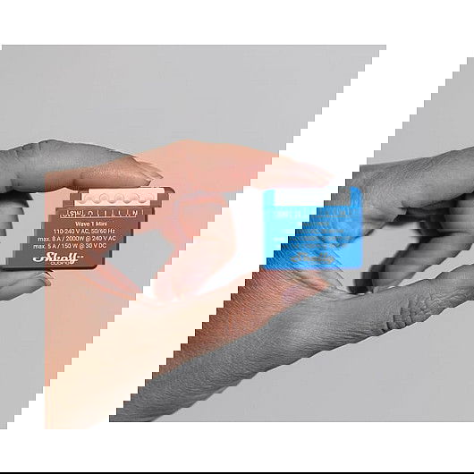 Shelly Wave 1 Mini Z-Wave Interruptor Inteligente Inalámbrico, Mando a Distancia, 1 Módulo, 2000W, 8A, 240V