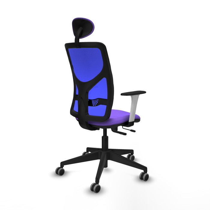 PIQUERAS Y CRESPO Silla de oficina Motilla con mecanismo Sincro/Traslack, Tela Lila y Malla Azul PIQUERAS Y CRESPO Silla de oficina Motilla con mecanismo Sincro/Traslack, Tela Lila y Malla Azul