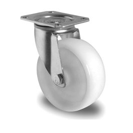 Rueda Industrial 100 PP Blanca Placa Giro 130kg 20C0897