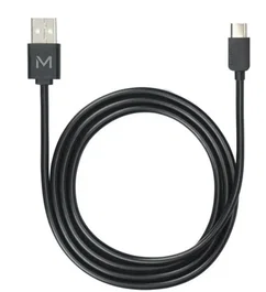 Mobilis 001278 Cable USB A a USB C 1 m Negro - Conector Macho Derecho para Carga y Datos