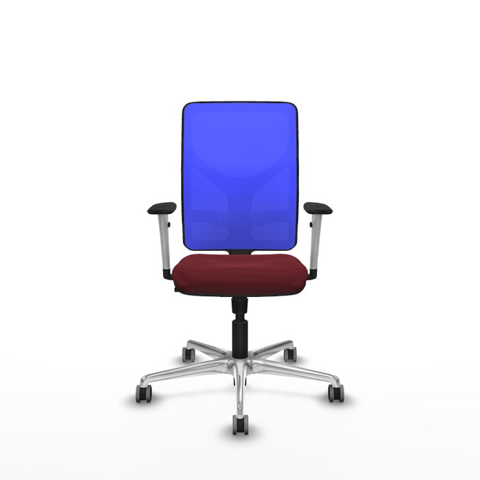 PIQUERAS Y CRESPO Silla de oficina Motilla con mecanismo Sincro, Granate y Azul