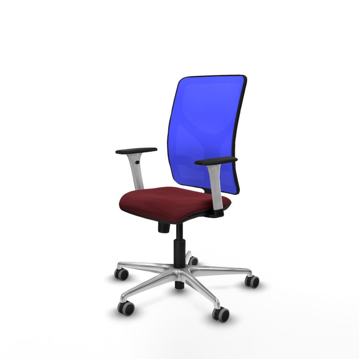 PIQUERAS Y CRESPO Silla de oficina Motilla con mecanismo Sincro, Granate y Azul