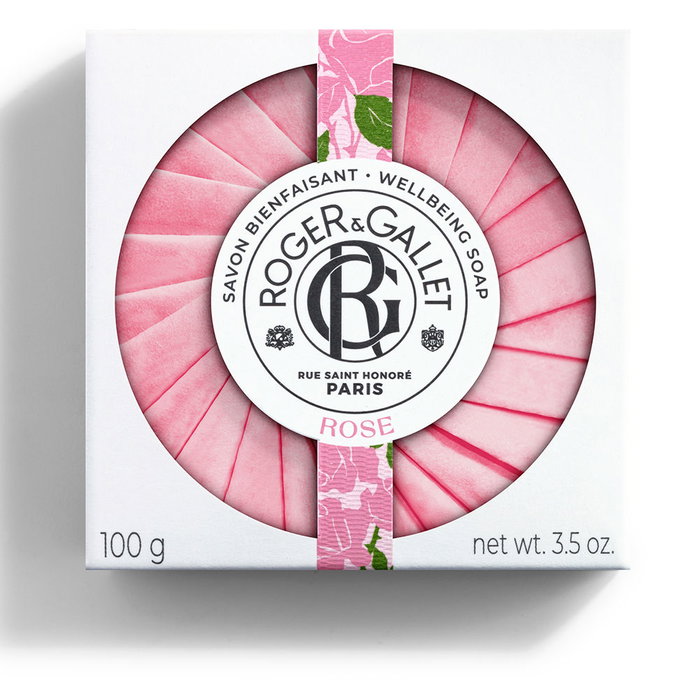 Roger & Gallet Jabón Perfumado ROSE - Notas de Jengibre y Bayas Rosas - 100 g
