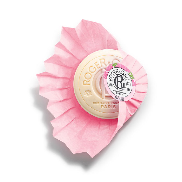 Roger & Gallet Jabón Perfumado ROSE - Notas de Jengibre y Bayas Rosas - 100 g