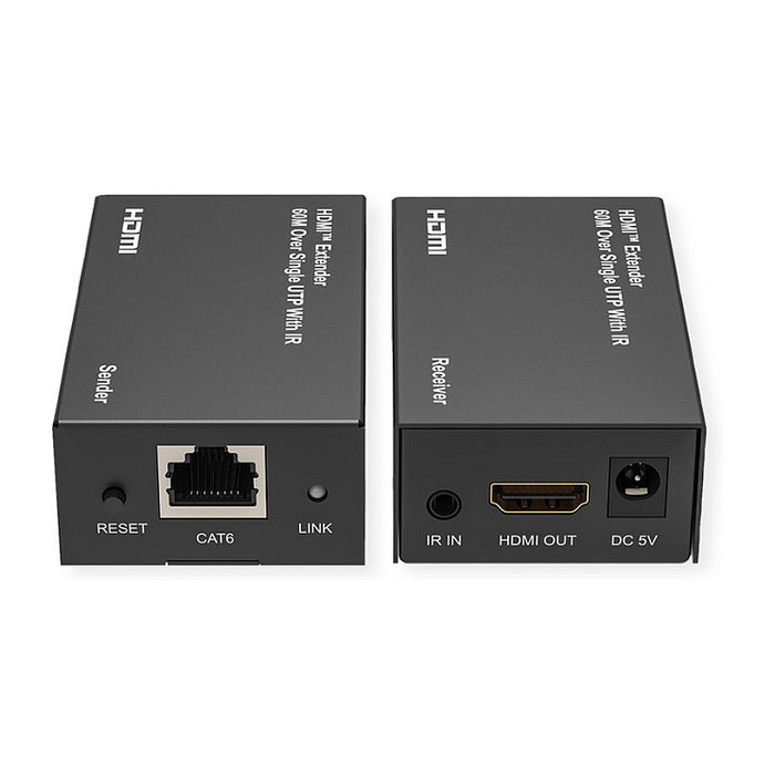 VALUE 14.99.3569 Extensor HDMI over Cat6, Transmisor y Receptor, 60m, 1920x1200 Full HD 1080p, 3D, 60Hz