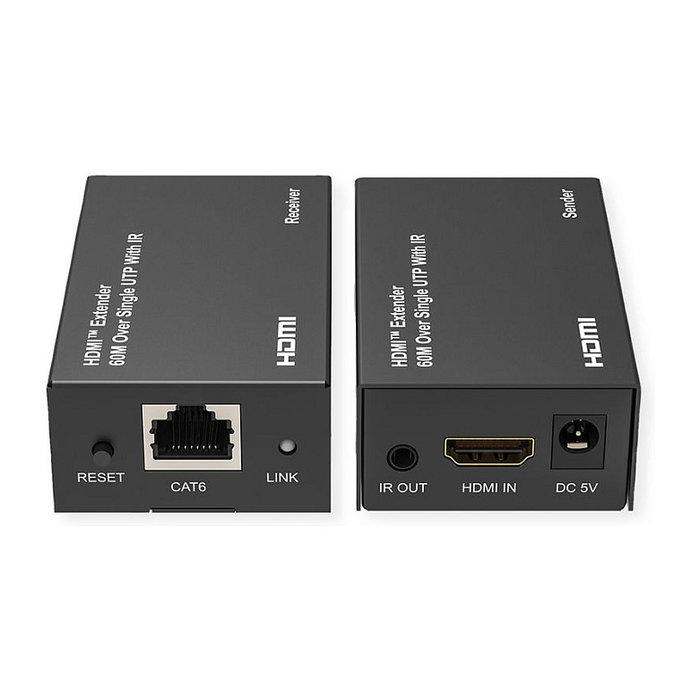 VALUE 14.99.3569 Extensor HDMI over Cat6, Transmisor y Receptor, 60m, 1920x1200 Full HD 1080p, 3D, 60Hz