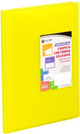 CARCHIVO Carpeta Carchiplas con 40 fundas soldadas A4 tapa flexible amarillo