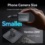 Vention Cargador de Pared GaN 20W con 1xUSB Tipo-C y Cable Lightning Gris