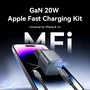 Vention Cargador de Pared GaN 20W con 1xUSB Tipo-C y Cable Lightning Gris