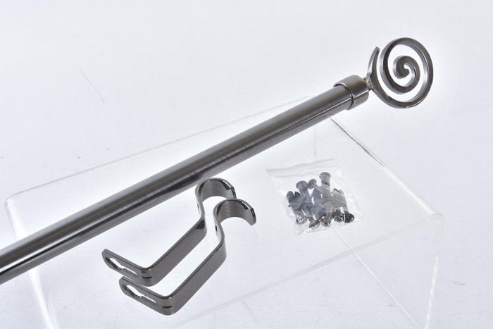 DKD Home Decor Barra Cortina Gris Oscuro Metal Extensible 160-300 cm (4 Unidades)